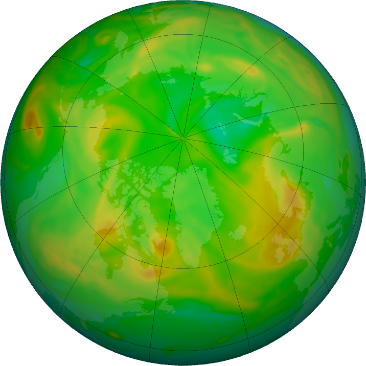 Arctic ozone map for 07 July 2024